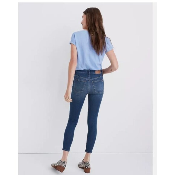 Madewell Jeans 9" Mid Rise Skinny Crop Sz 27 Medium Wash Denim Blue Jeans EUC - Picture 1 of 11